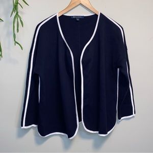 Brooks Brothers Navy and White Cardigan